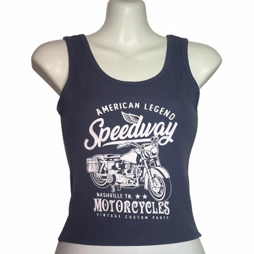 American Legend Speedway Nashville Cropped Graphic Tank Top Size M